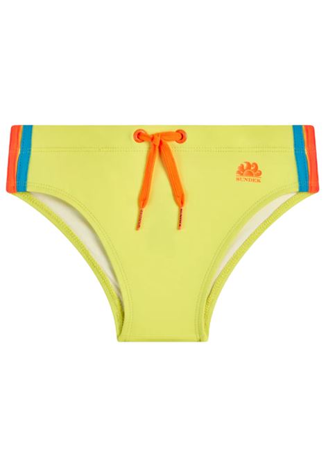 Costume da bagno bambino giallo fluo<BR/>